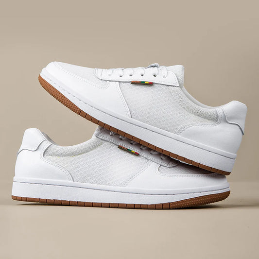 Genuine Leather Sneakers Men's Summer Sports Shoes Casual Walking Jogging Running Shoes Breathable Hollow Out Sneakers Trainers