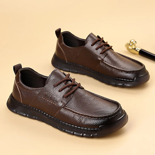 Hot-selling Leather Men Casual Shoes Comfortable Sneakers Handmade Hiking Shoes Outdoor Male Treking Footwear New Business Shoes