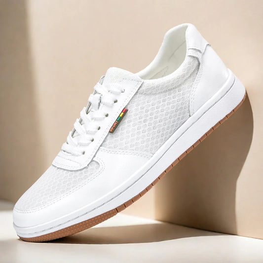 Genuine Leather Sneakers Men's Summer Sports Shoes Casual Walking Jogging Running Shoes Breathable Hollow Out Sneakers Trainers